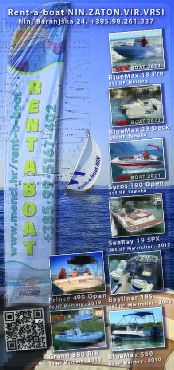 Rent a boat Nin flyer brodovi 
